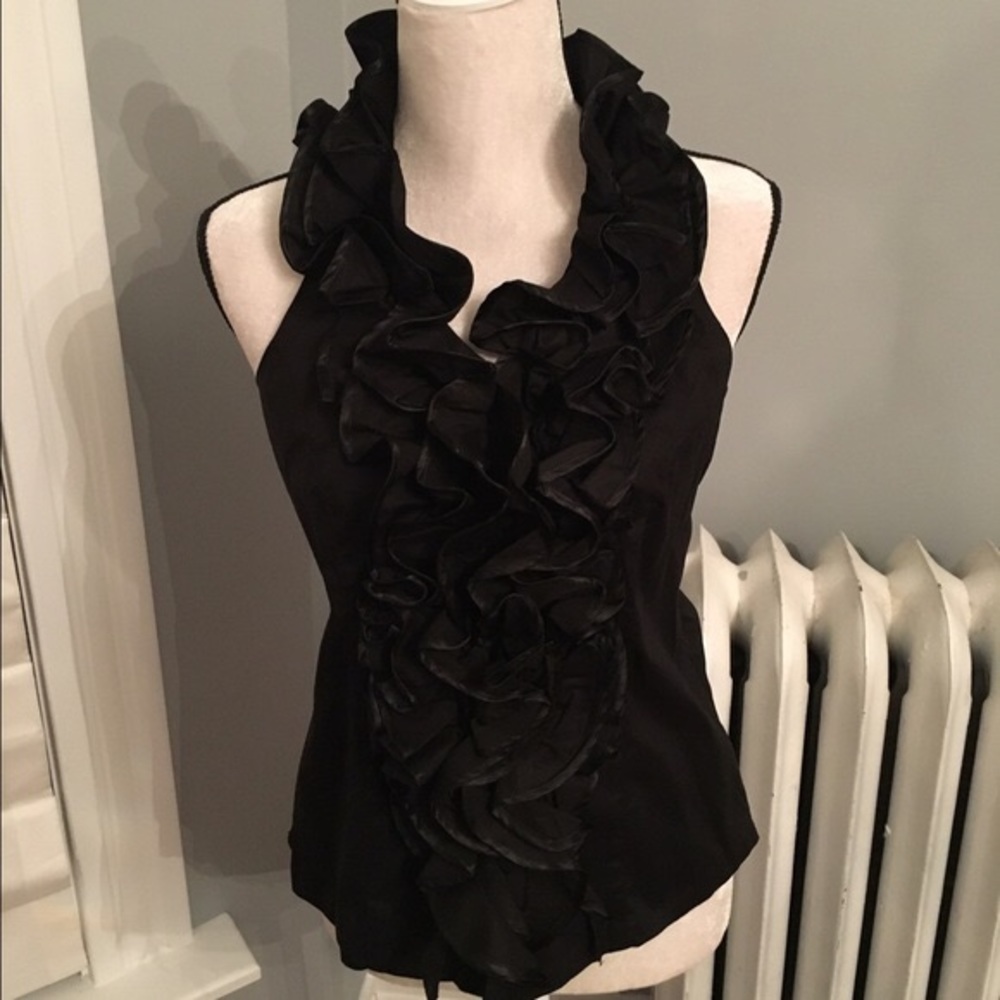 NWT Black Ruffle Dusak Halter Top